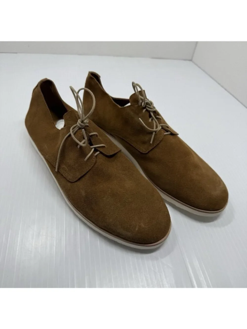 Nisolo Lightweight Flex Derby 10.5 Tan Suede Packable Travel Ethical Minimalist